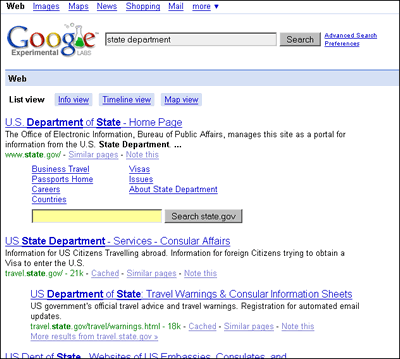 Google Sitelinks and In-Site Search